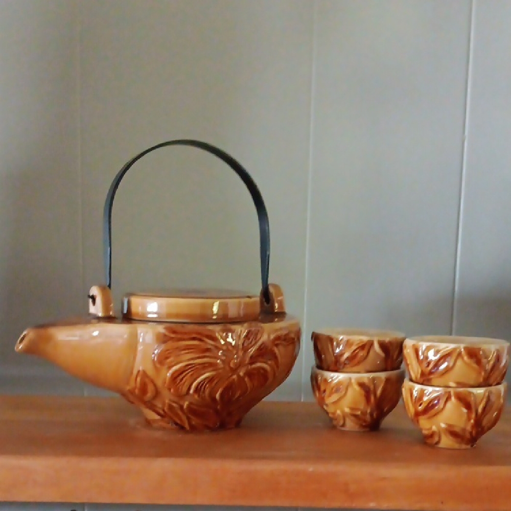 Bombay 6pc Tan Ceramic Teapot Set